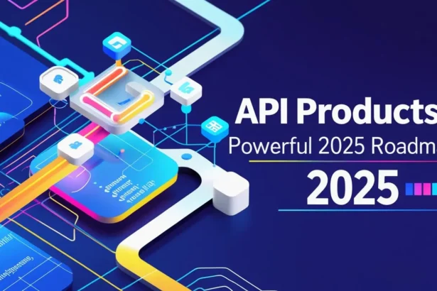 API Products 2025 Roadmap hero image showing REST API and SDK integration with futuristic tech interface and digital connections