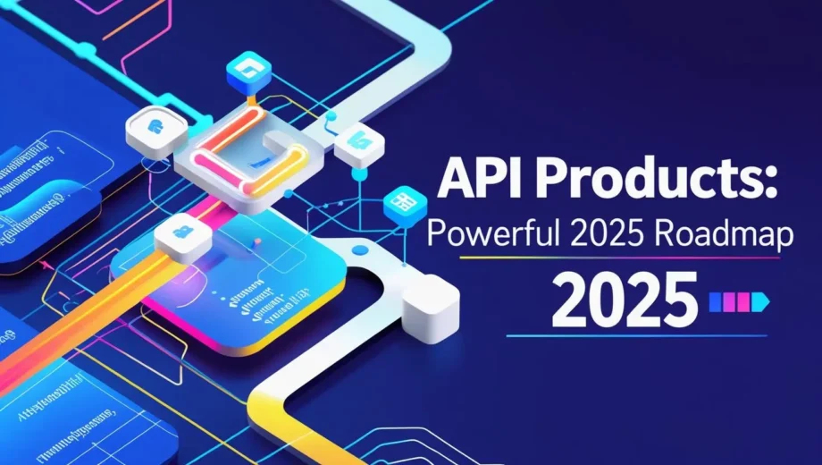 API Products 2025 Roadmap hero image showing REST API and SDK integration with futuristic tech interface and digital connections