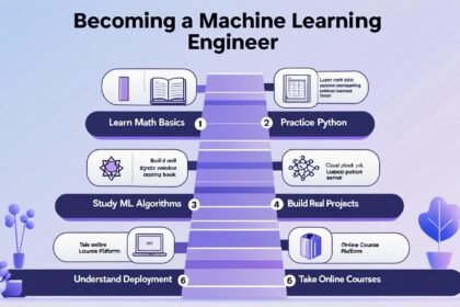 Alt Text: Machine Learning Engineer Roadmap with Steps and AI Tools