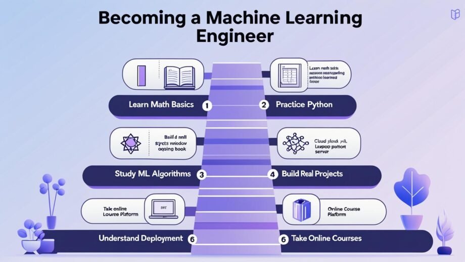 Alt Text: Machine Learning Engineer Roadmap with Steps and AI Tools