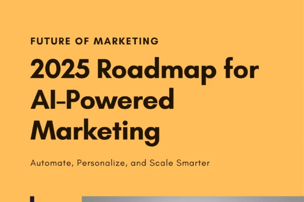 2025 AI marketing roadmap hero image featuring a futuristic neural network, funnels, and CRM icons, with Jasper and HubSpot integration for global campaigns