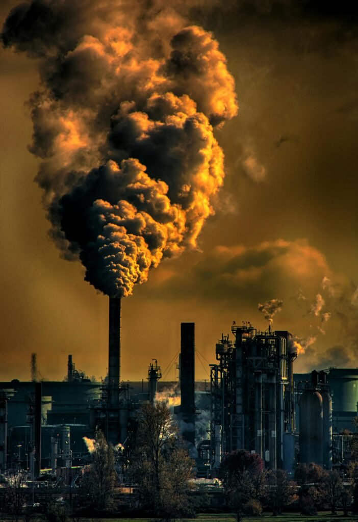 Technology power plants and their carbon foot prints depiction