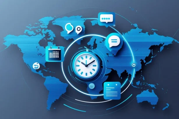 Futuristic digital interface showing top freelance tools for productivity and task management in 2025