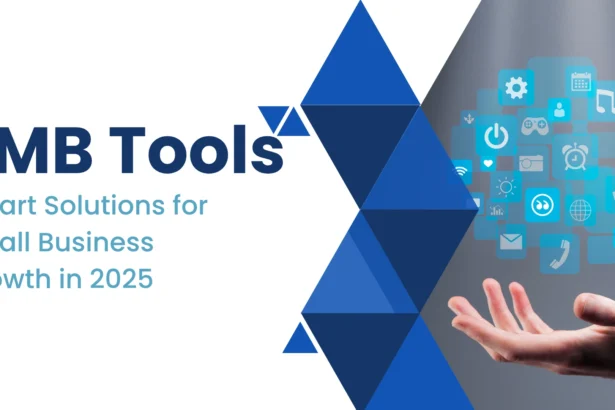 SMB tools banner image showing productivity-themed visuals for small business owners in 2025