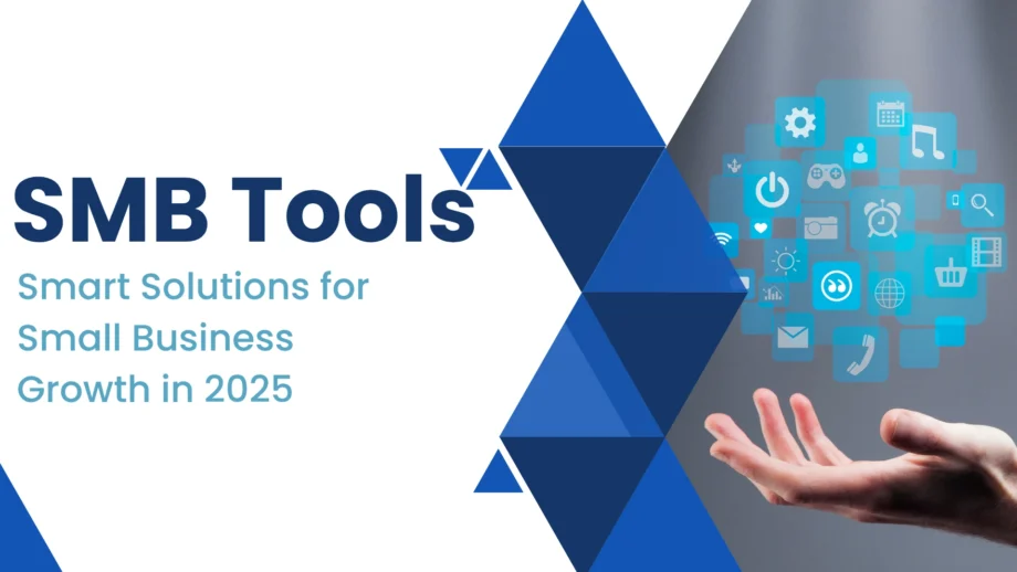 SMB tools banner image showing productivity-themed visuals for small business owners in 2025
