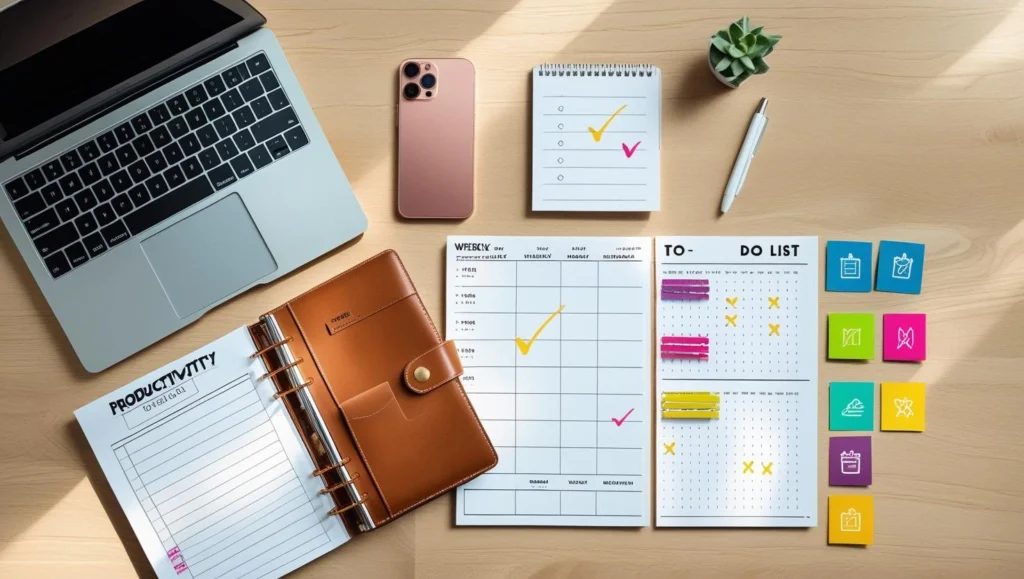 Minimalist tools dashboard showcasing task lists and calendar for productivity in 2025